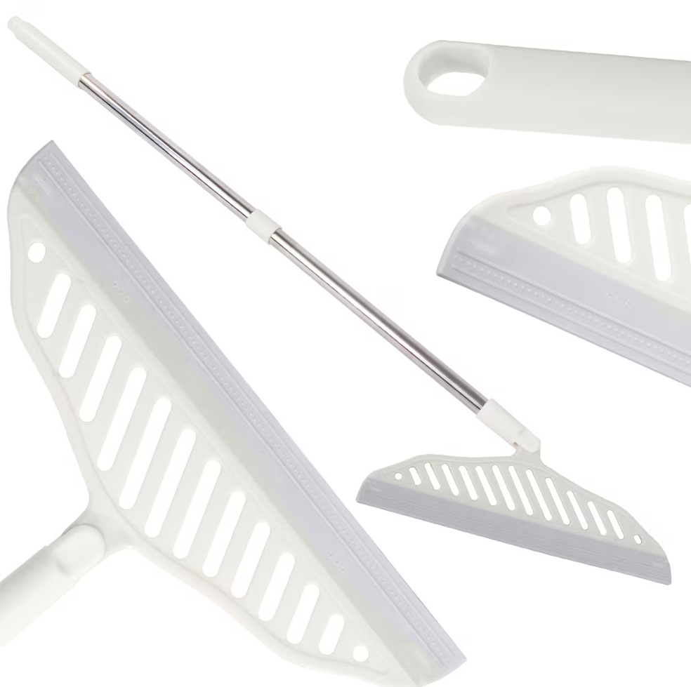 Matura universala din silicon, Zola, multifunctionala, lungime maner reglabil, 86x30.5 cm, gri cu alb Matura universala din silicon, Zola, multifunctionala, lungime maner reglabil, 86x30.5 cm, gri cu alb